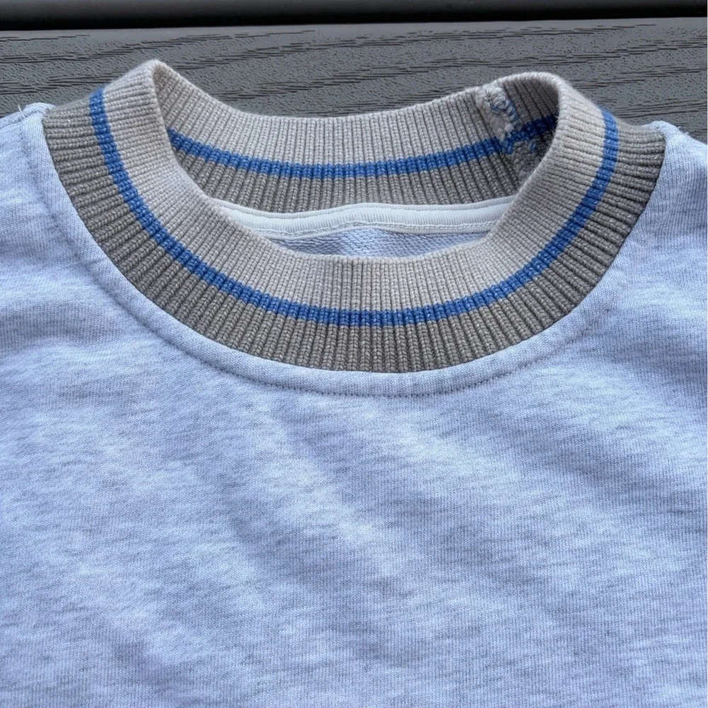 Lululemon Perfectly Oversized Ringer Crew Sweatshirt Gray Stripe M 8/10 Active